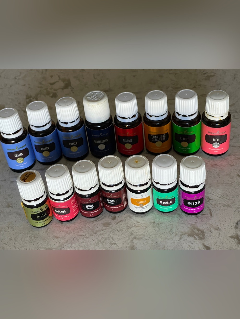 Young Living Essential Oils Bundle 15 Bottles – Mostly Full
